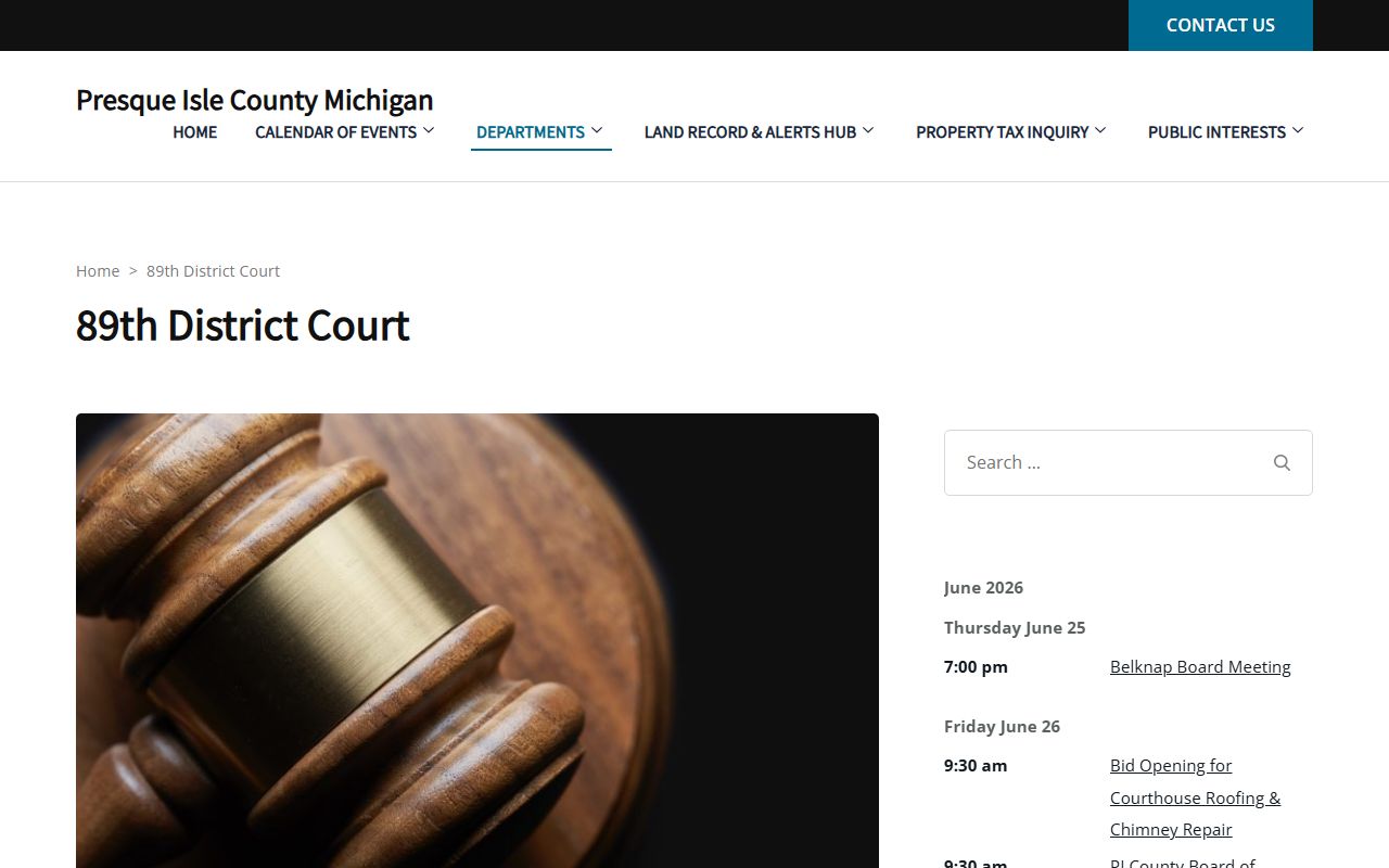 Presque Isle County criminal court records