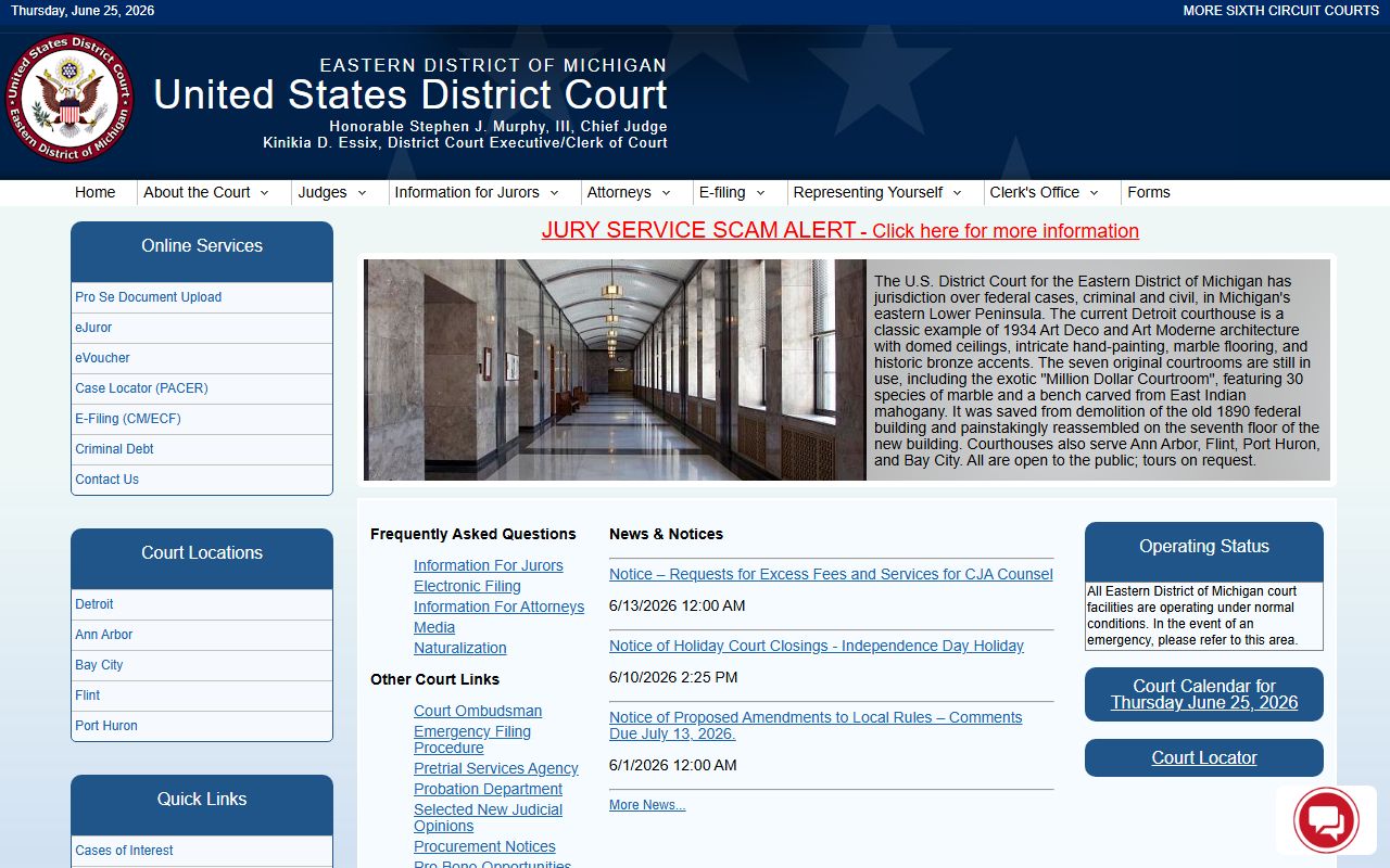 Presque Isle County Circuit Court and the U.S. District Court for the Eastern District of Michigan