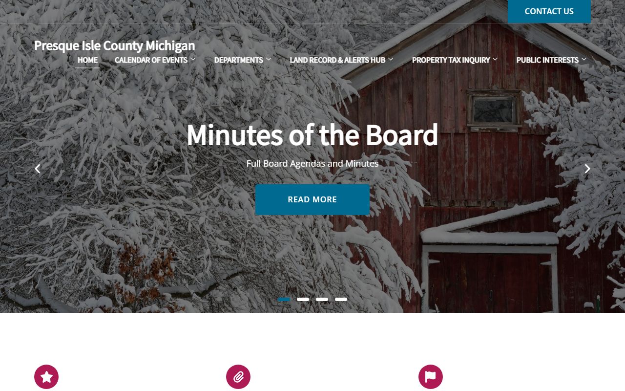Presque Isle County court records portal on the official county home page