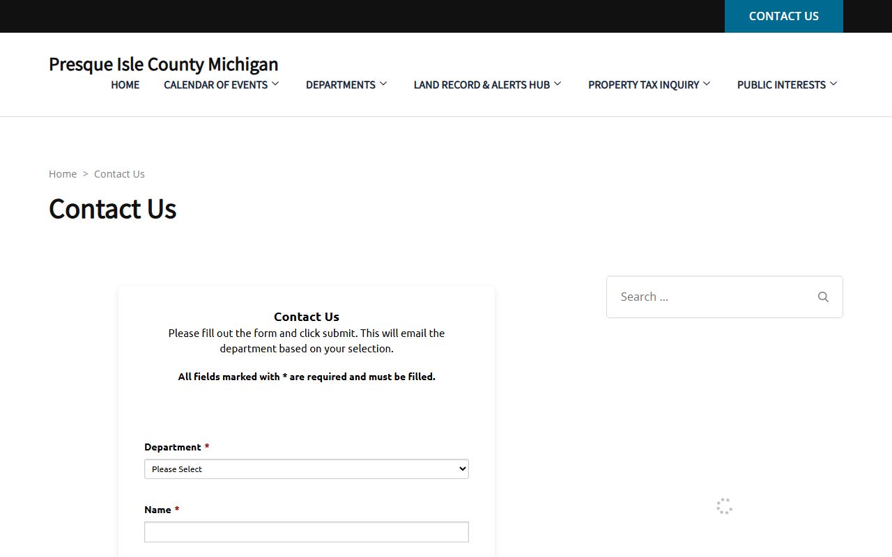 Presque Isle County contact entry point for court records offices